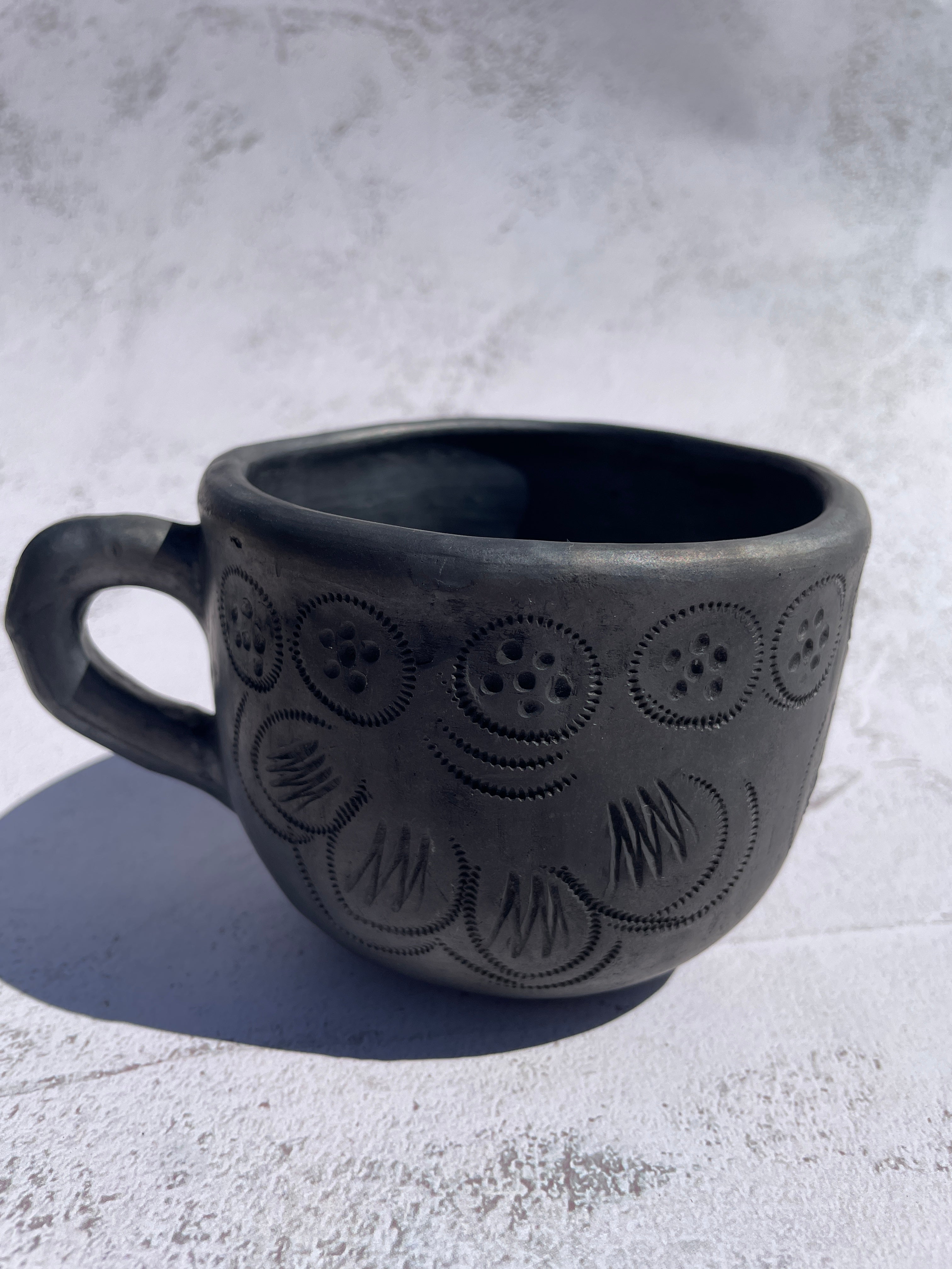 Oaxaca Black Clay Mugs - Taza Barro Negro