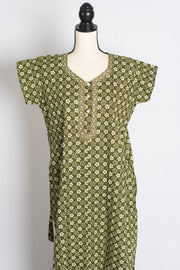 Printed Green Pure Cotton Nightwear in Regular Size