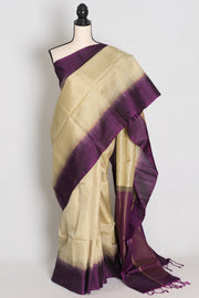 Lata : Light Green and Deep Purple Lightweight Kanjivaram Silk Saree