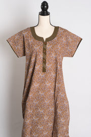 Printed Brown Pure Cotton Nightwear in Regular Size