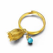 Bloom Charm Ring with Gemstone Accent