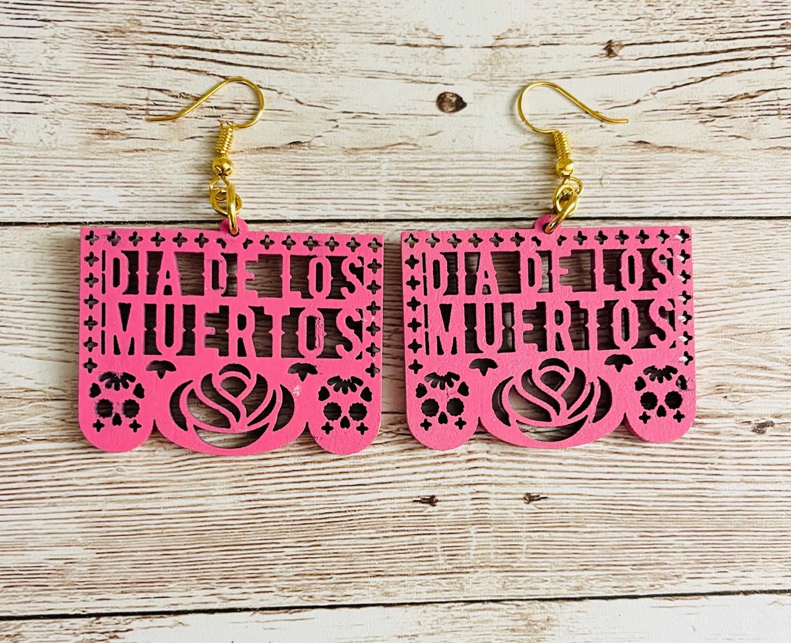 2x Day of the Dead Earrings 2 Pares de Aretes de Dia de Muerto