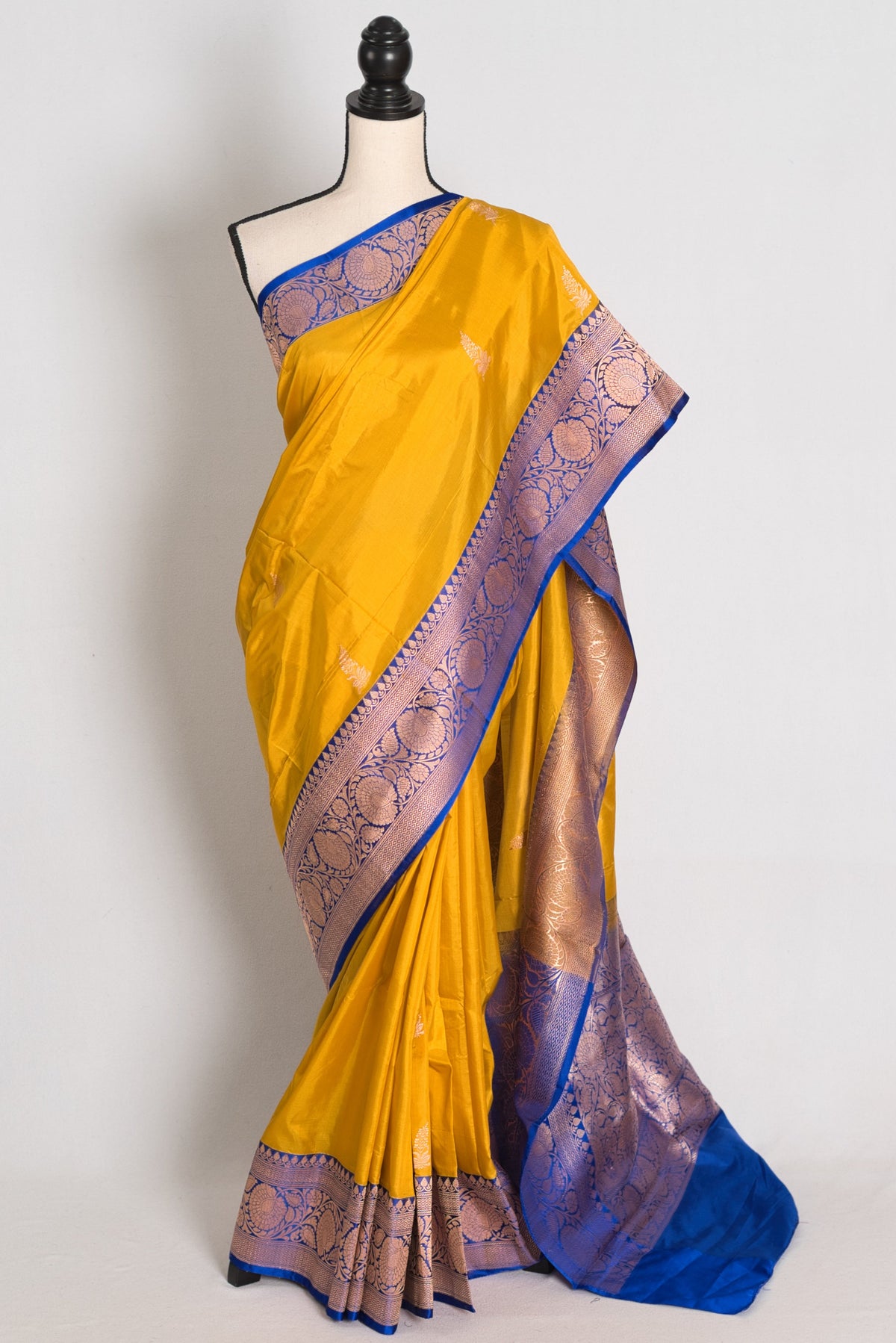Shukti : Yellow Pure Katan Banarasi Silk Saree with Gold Zari | Silk Mark
