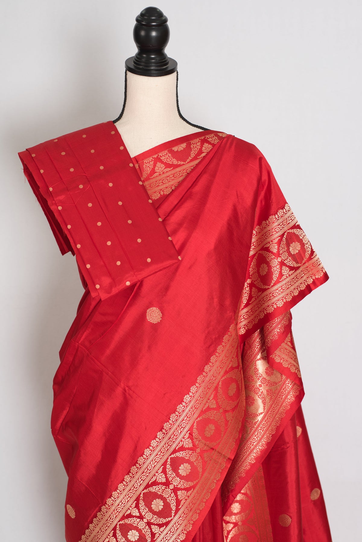 Radha : Red and Gold Handwoven Pure Silk Bridal Banarasi Saree | Silk Mark