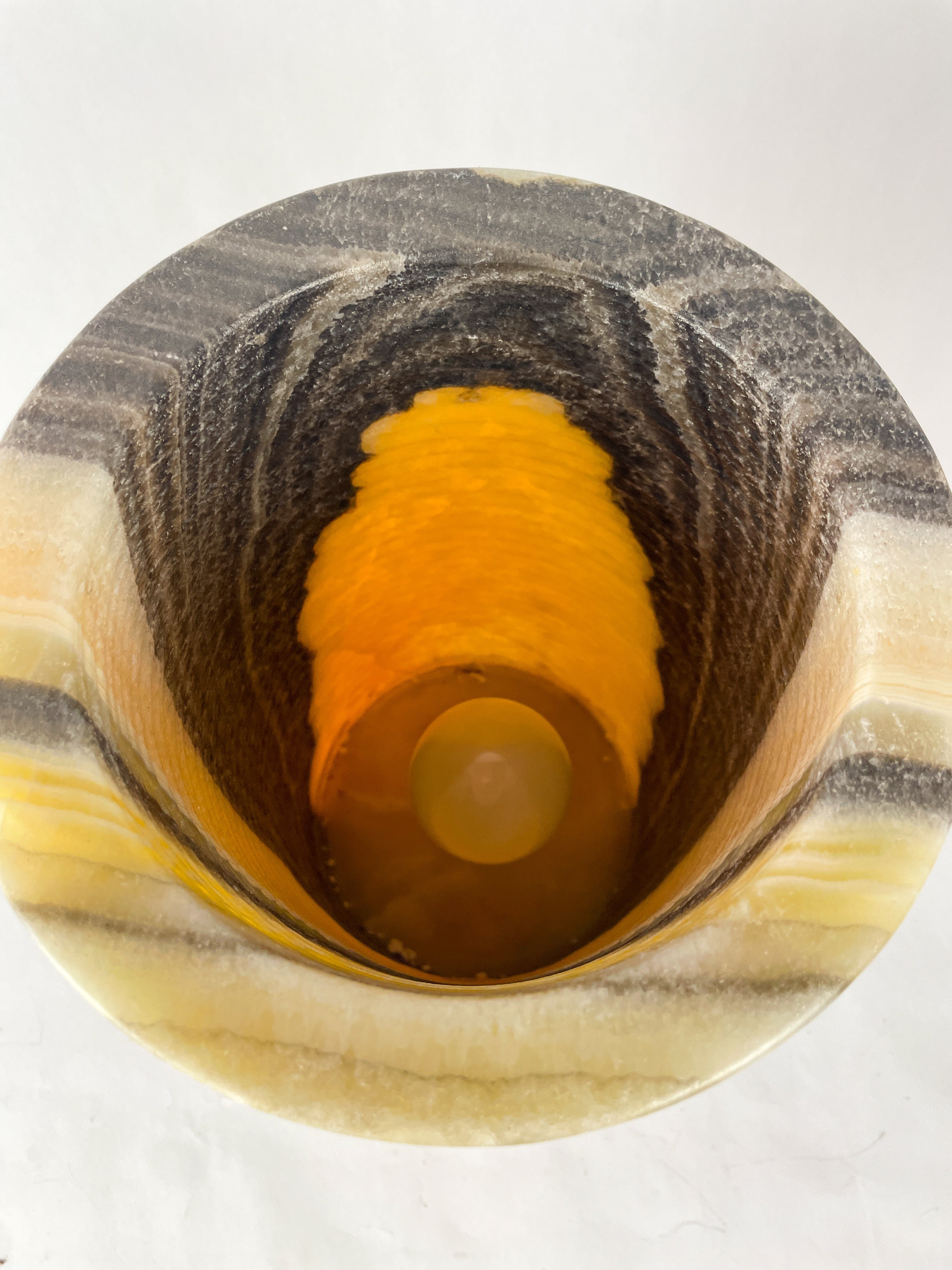Ivory Onyx Marble Lamp Cylindrical - Lampara Marmol