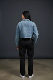 Love Birds Cropped Jeans Jacket