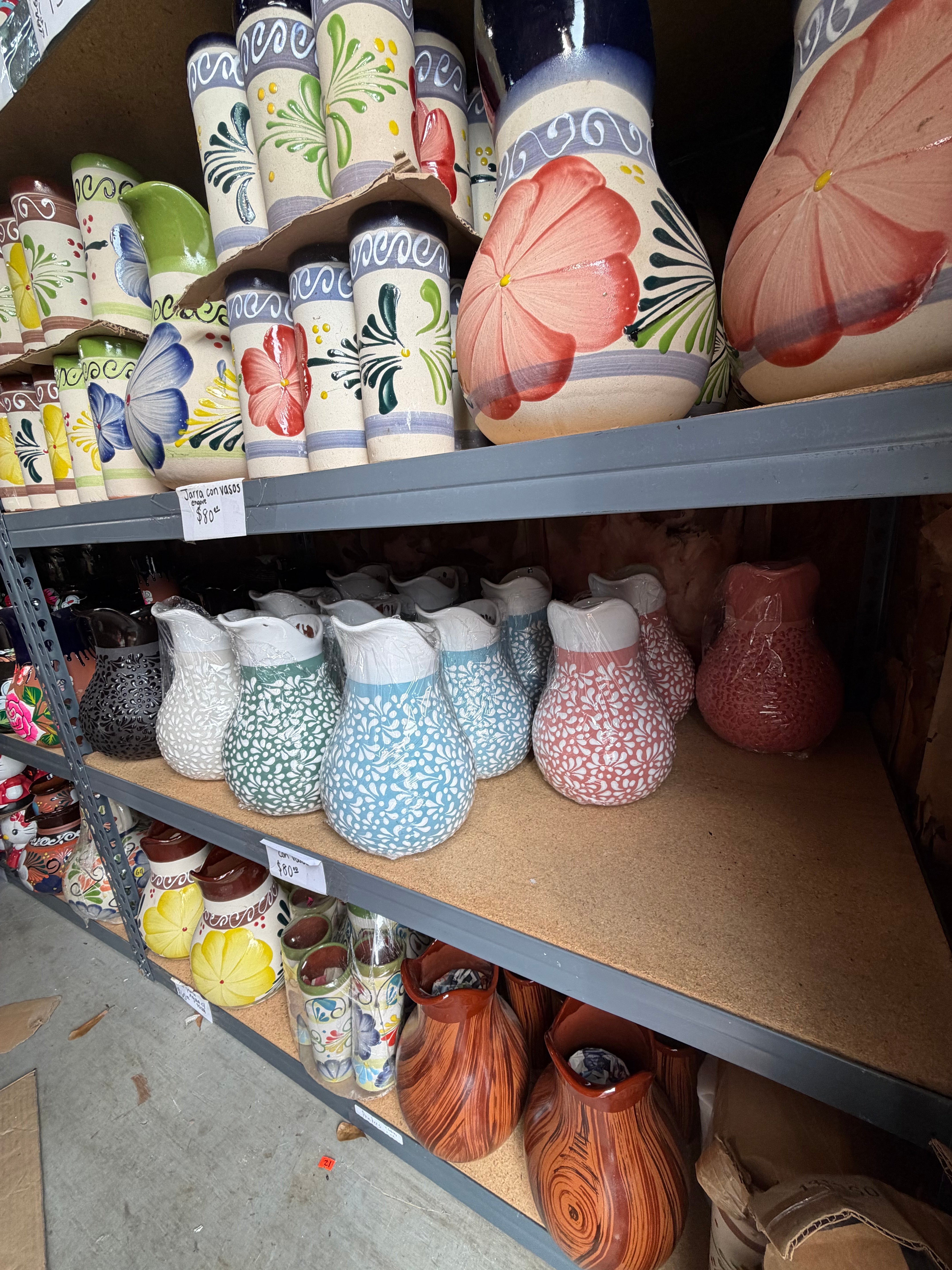 Hand-Painted Pink & White Pitcher