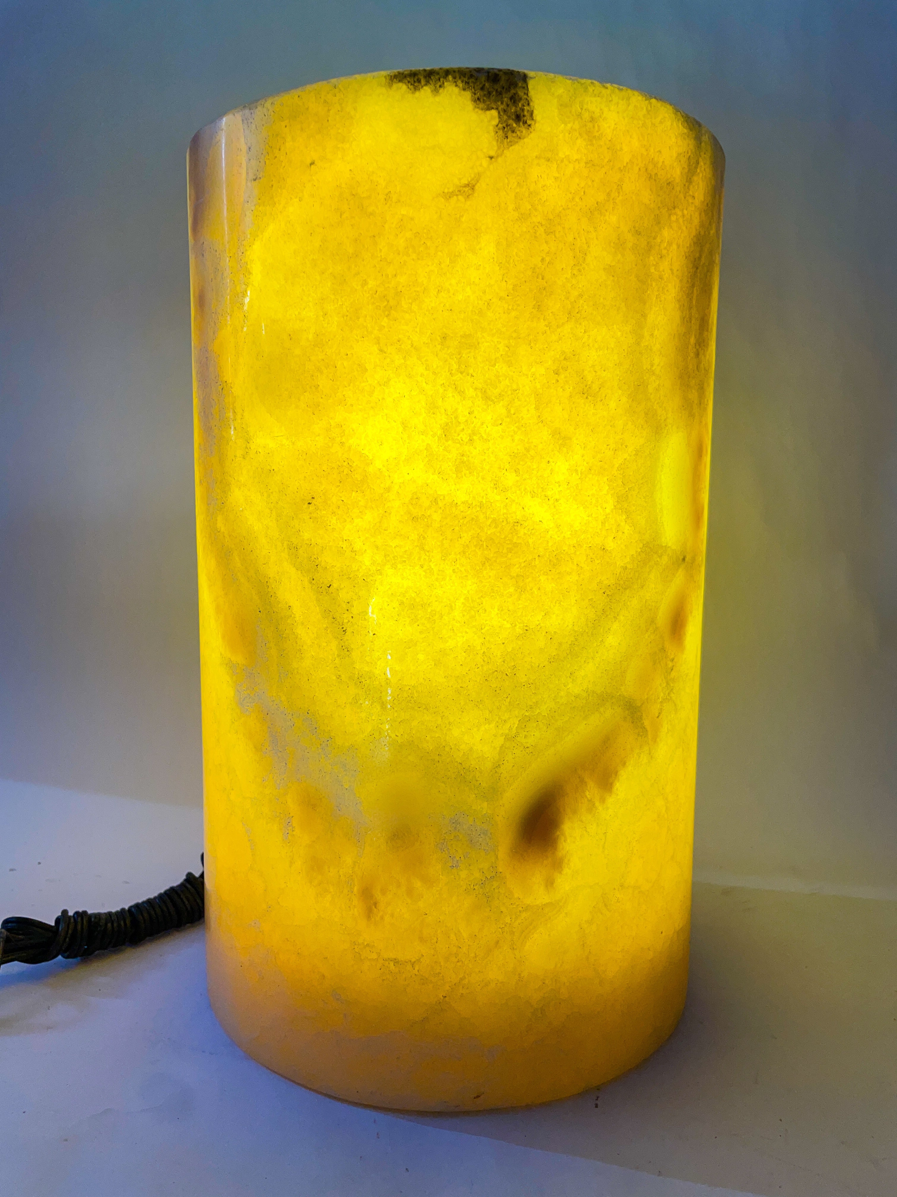Ivory Onyx Marble Lamp Cylindrical - Lampara Marmol