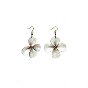 Clover Leather Earrings- Silver