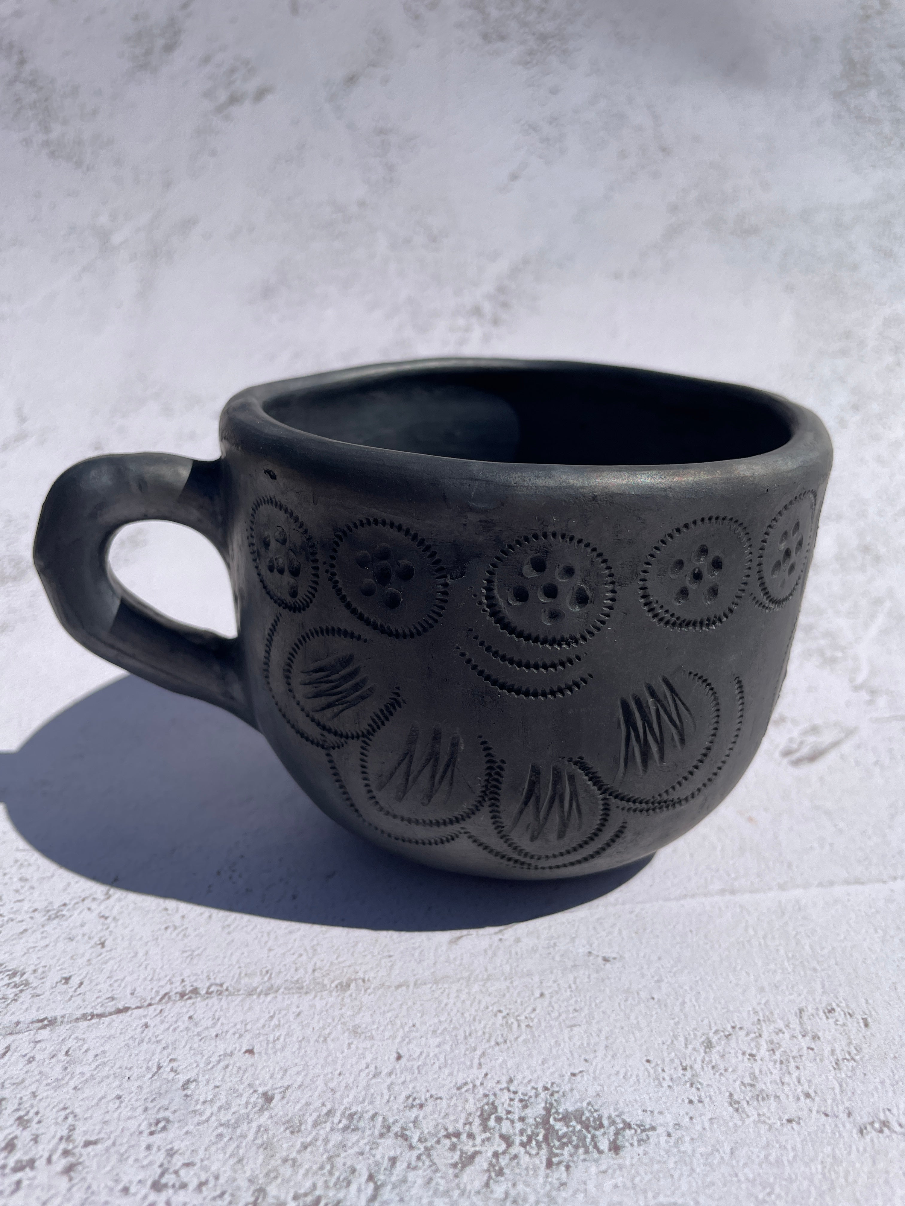 Oaxaca Black Clay Mugs - Taza Barro Negro