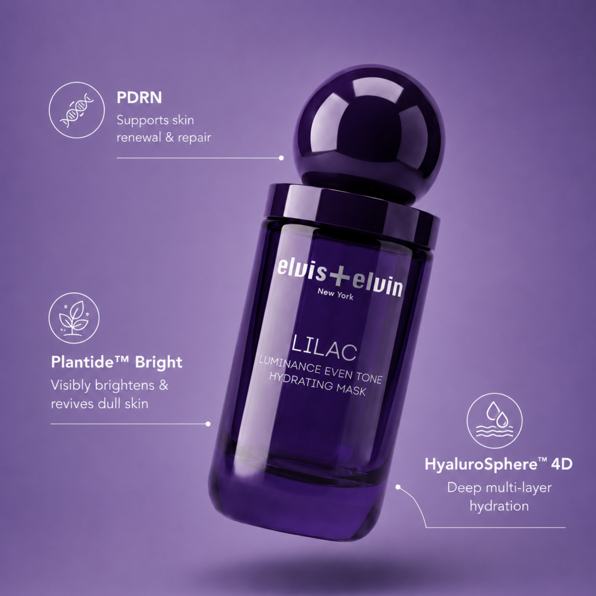 elvis+elvin Lilac Luminance Even-Tone Hydrating Mask
