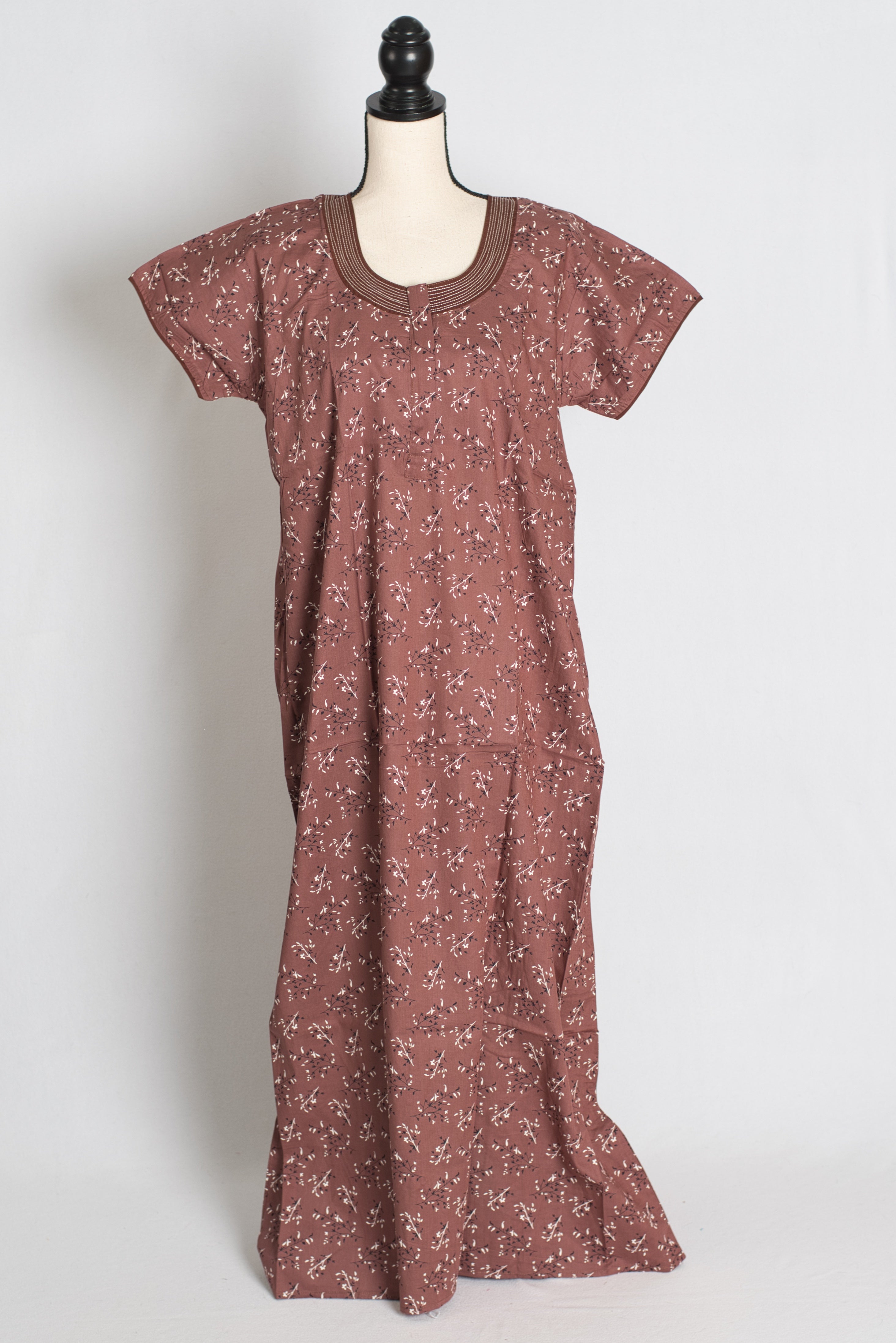 Printed Brown Pure Cotton Nightwear in Regular Size