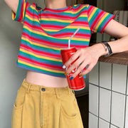 Rainbow Stripe Short Sleeve T-Shirt