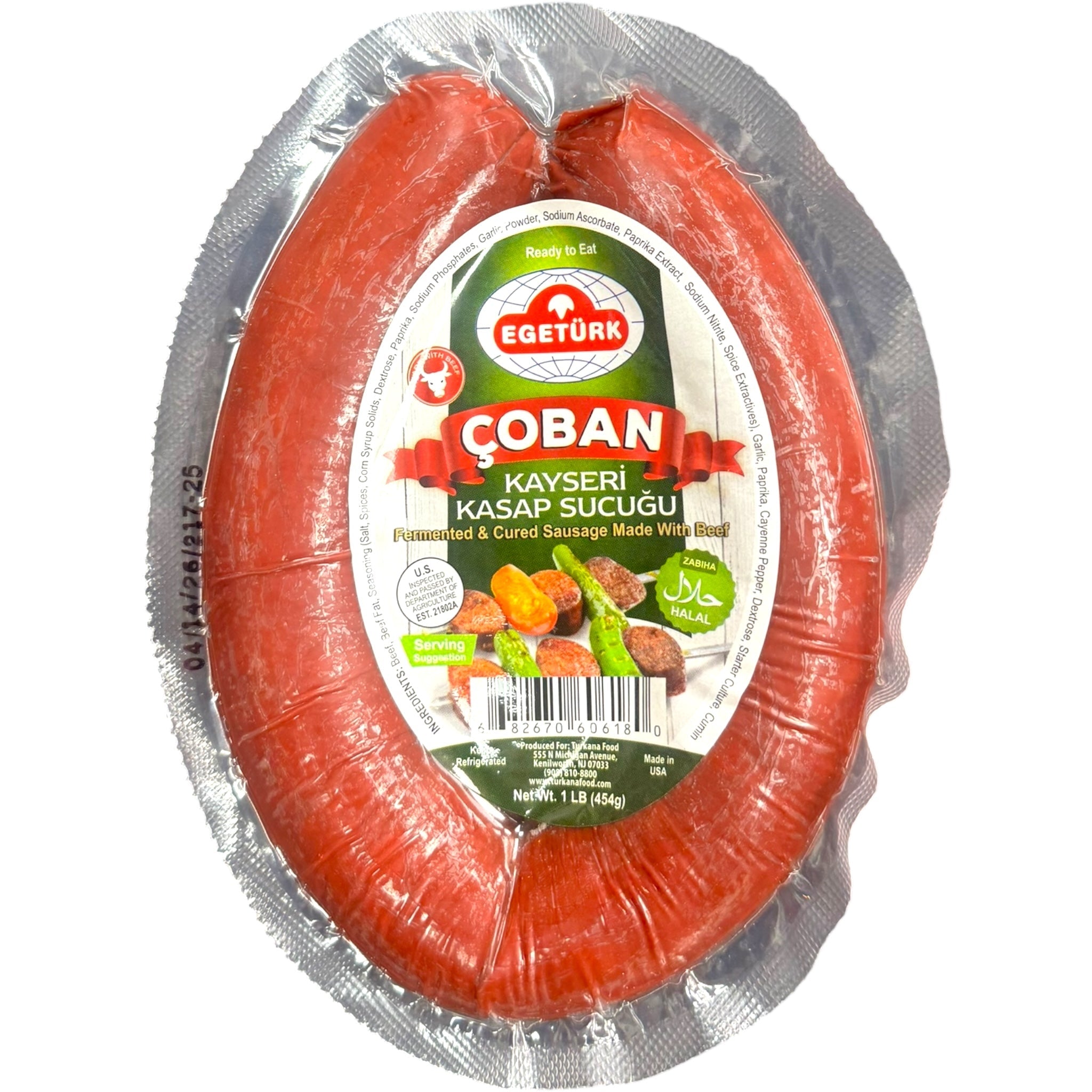 Nazar Egeturk Coban Kayseri Kasap Sucugu Turkish Sausage, 1 lb