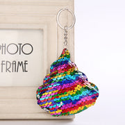 Sequins Poo Shape Cute Keychain