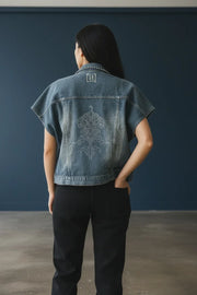 Sleeveless Loose Denim Jacket