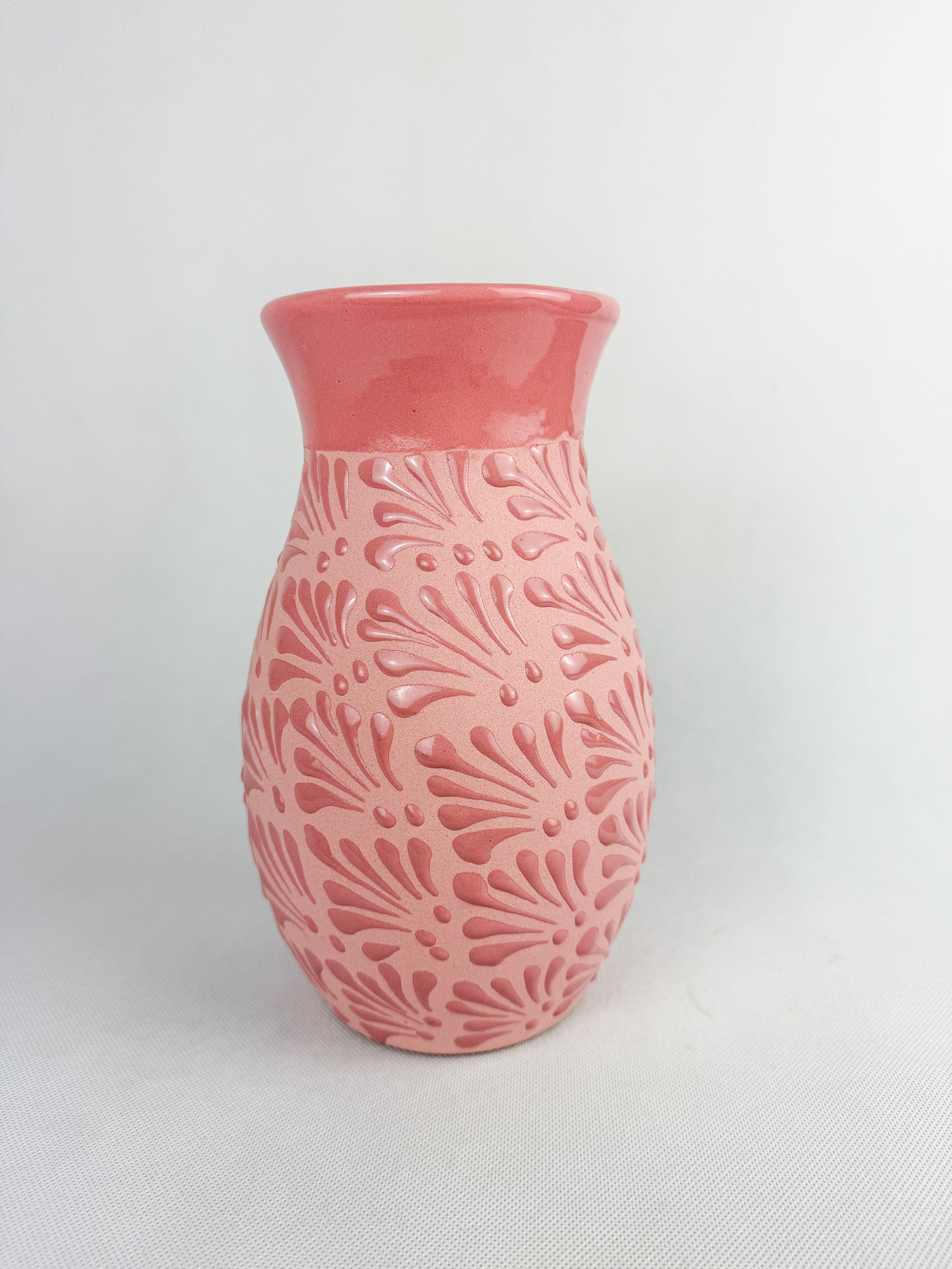 Talavera Style Flower Vase 9 Inch - Engobe Florero