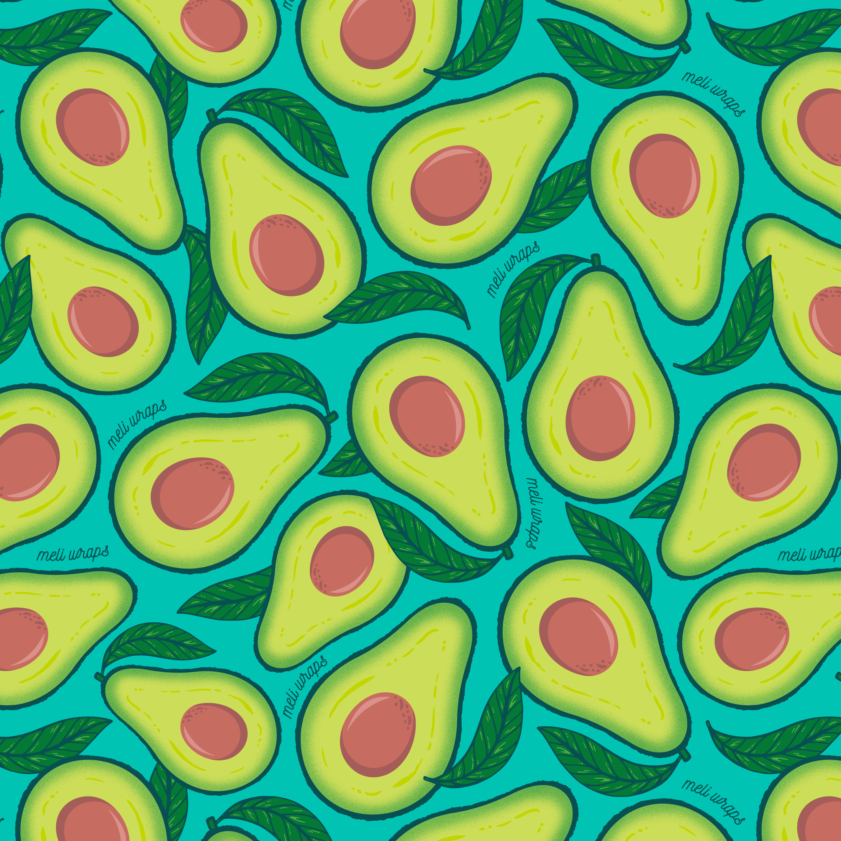 Beeswax Wrap Bulk Roll - Avocado Print