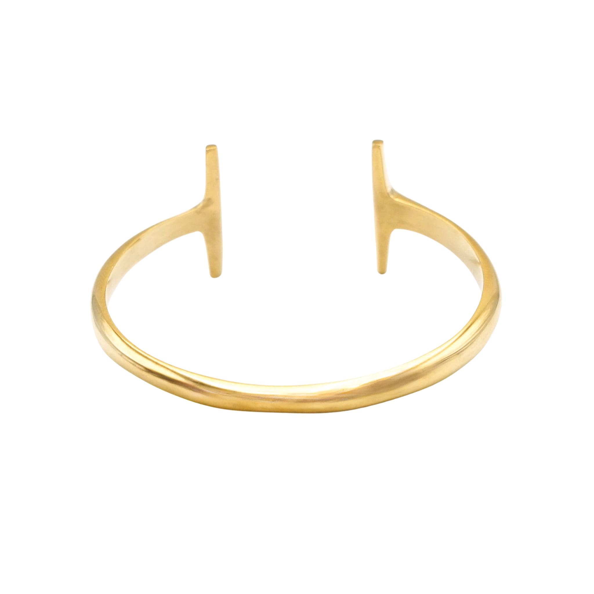 Double T Wrap Around Cuff Bracelet in Brass - Simba