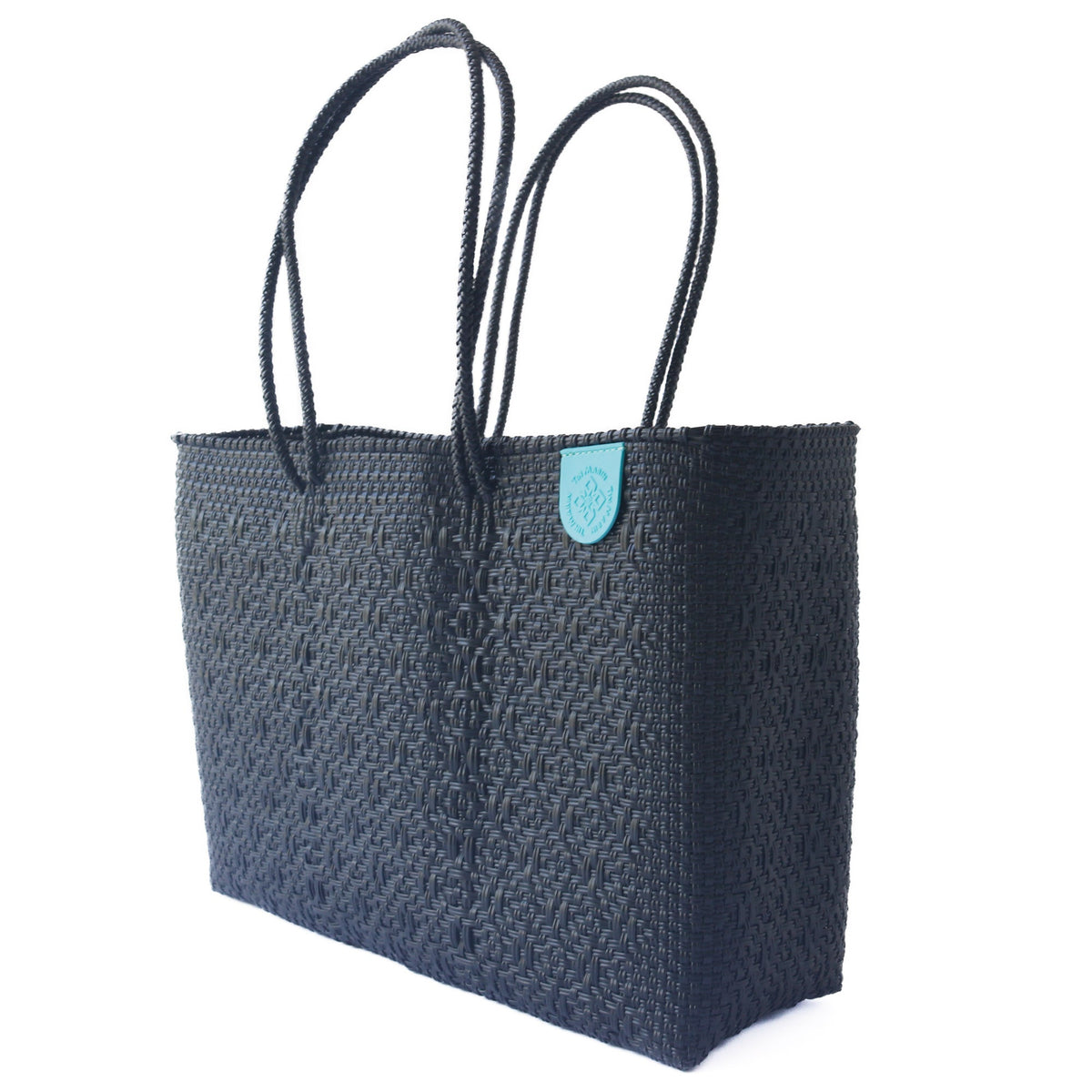 All Black Woven Super Tote