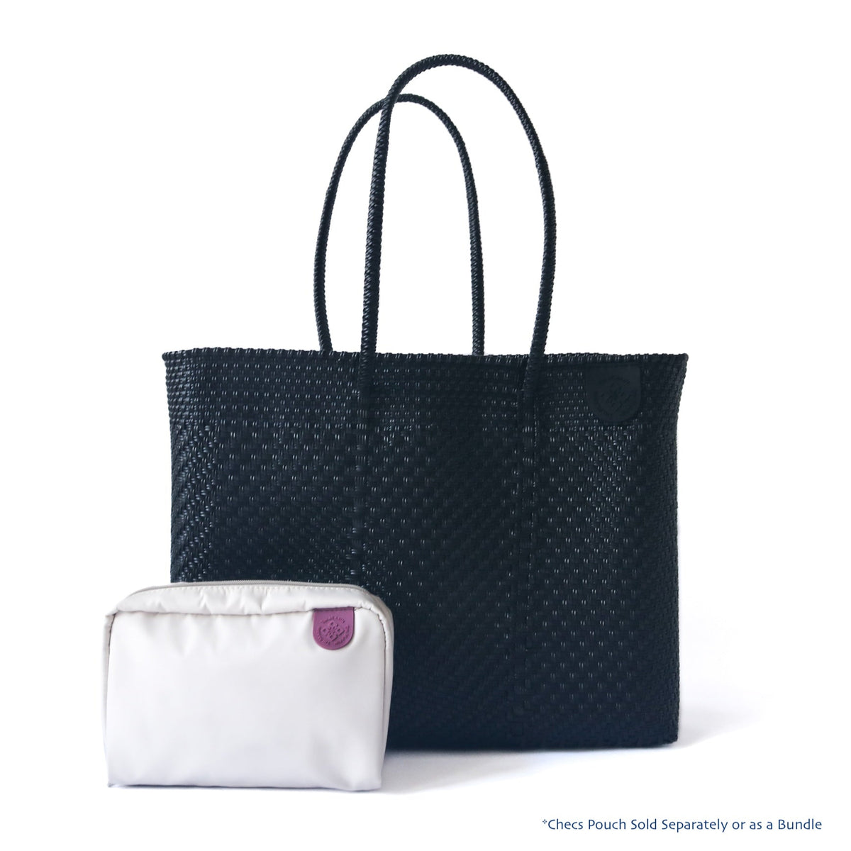 All Black Woven Super Tote
