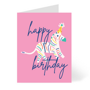 Animal Party Zebra Birthday Card