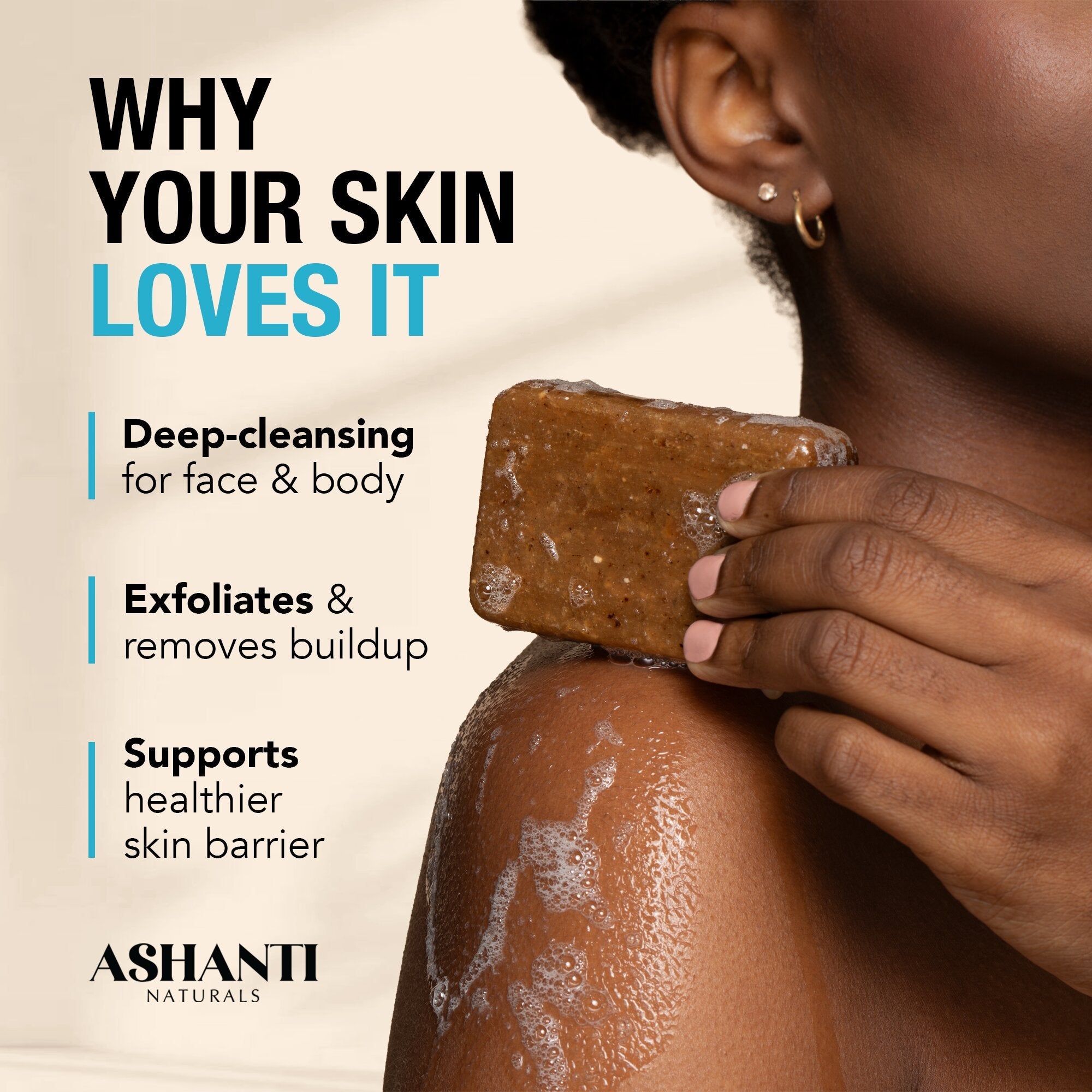 ASHANTI NATURALS 100% African Black Soap - Argan