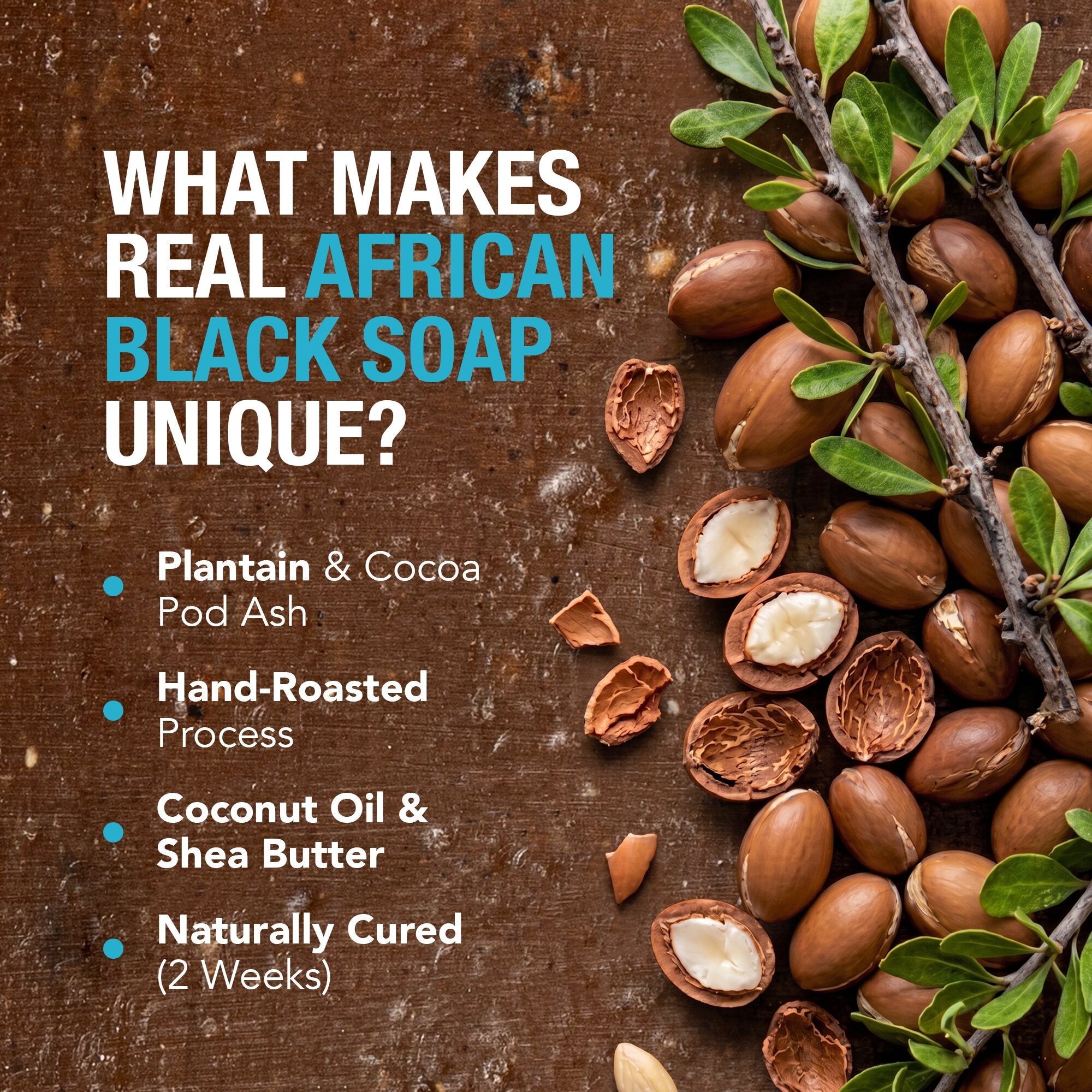 ASHANTI NATURALS 100% African Black Soap - Argan