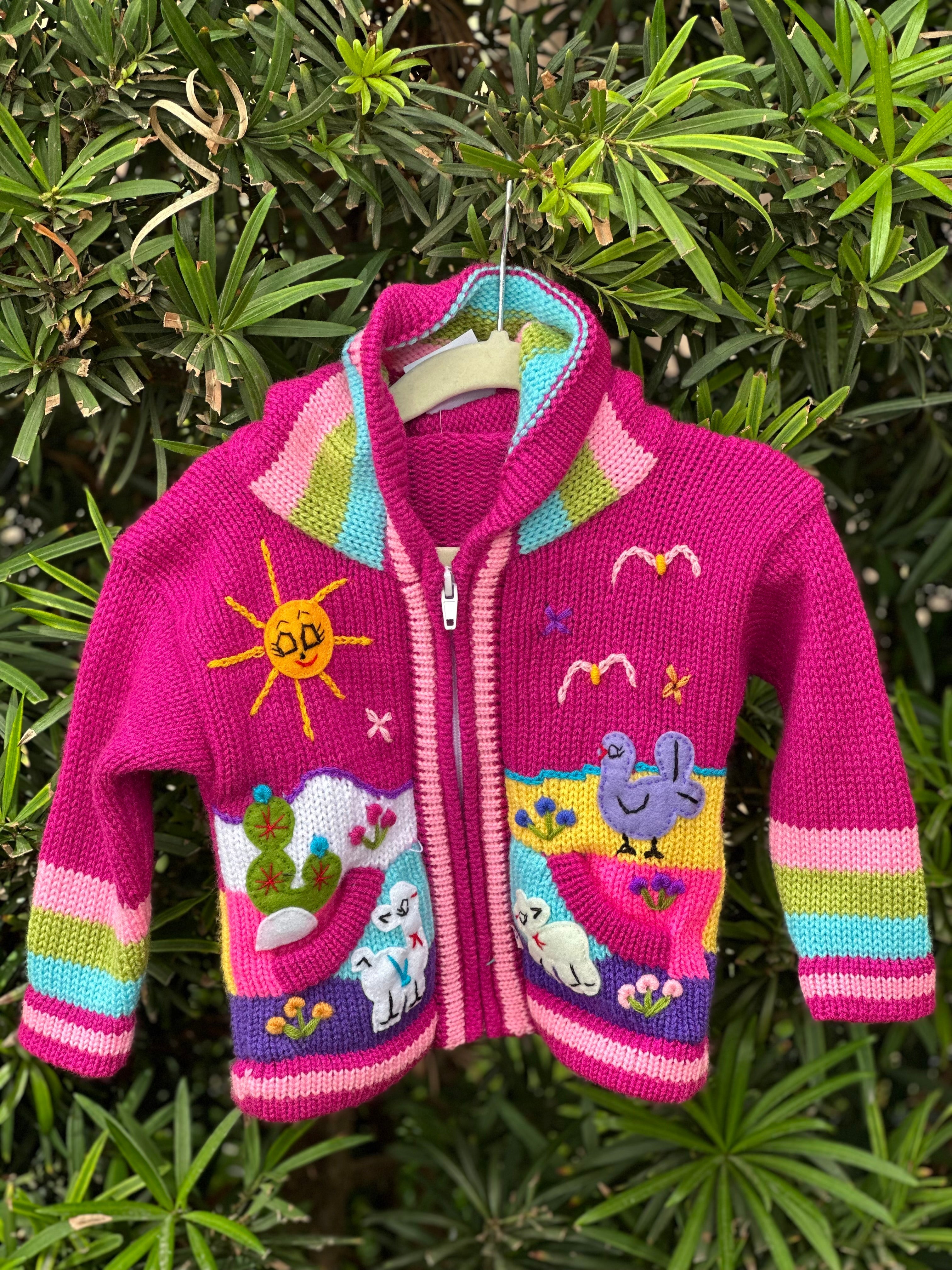 Girls Hand Knitted Sweater Top Size 12 Months