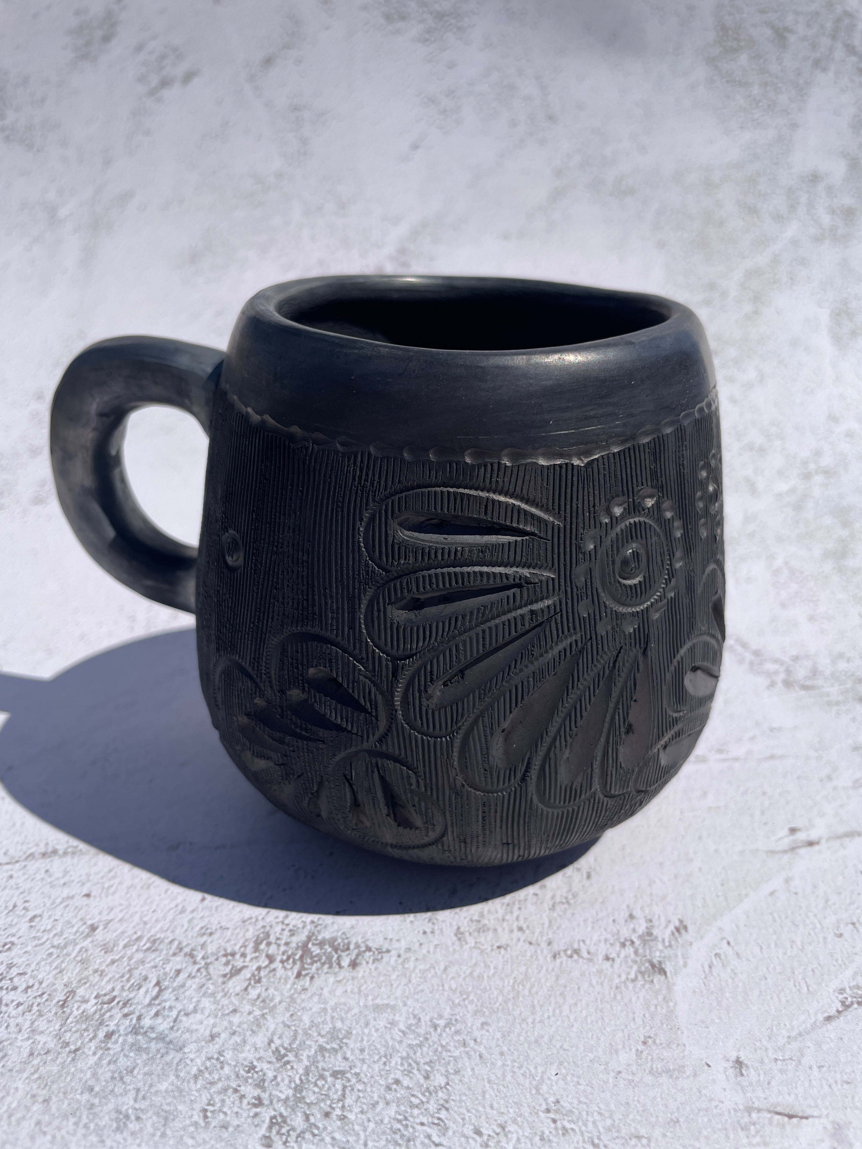 Oaxaca Black Clay Mugs - Taza Barro Negro