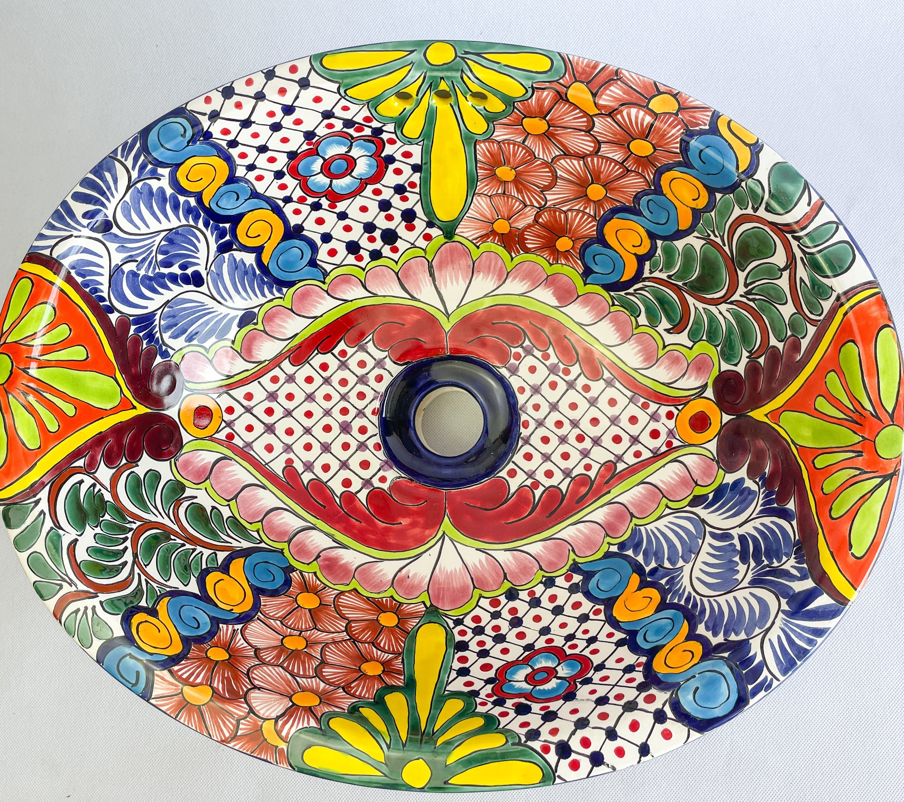 Mexican Talavera Sink w Stand  Colorful - Lavabo Talavera Baño