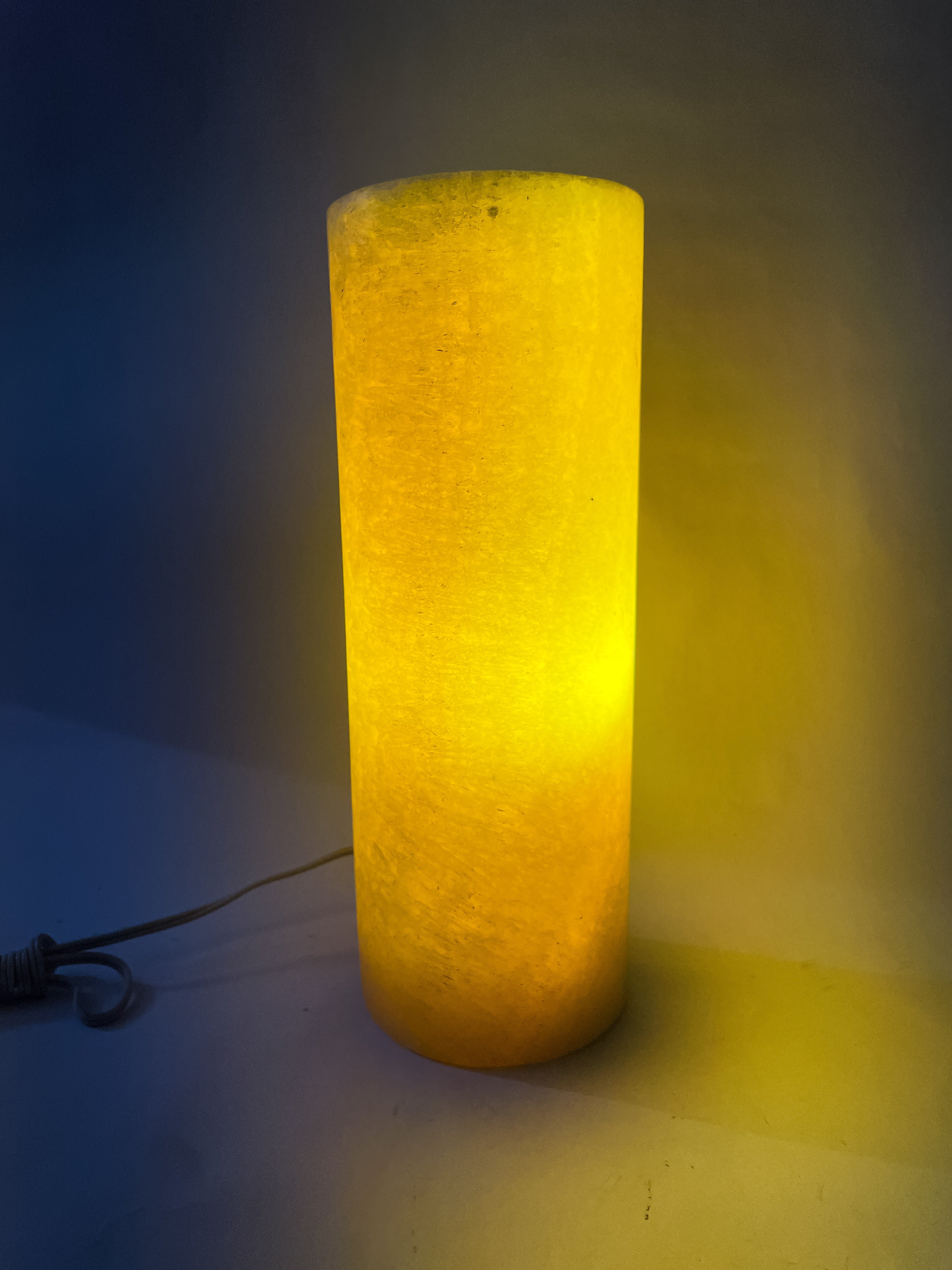 Ivory Onyx Marble Lamp Cylindrical - Lampara Marmol