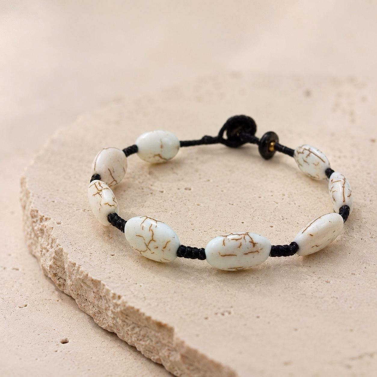 Knotted Circle Bead Adjustable Bracelet - Thailand