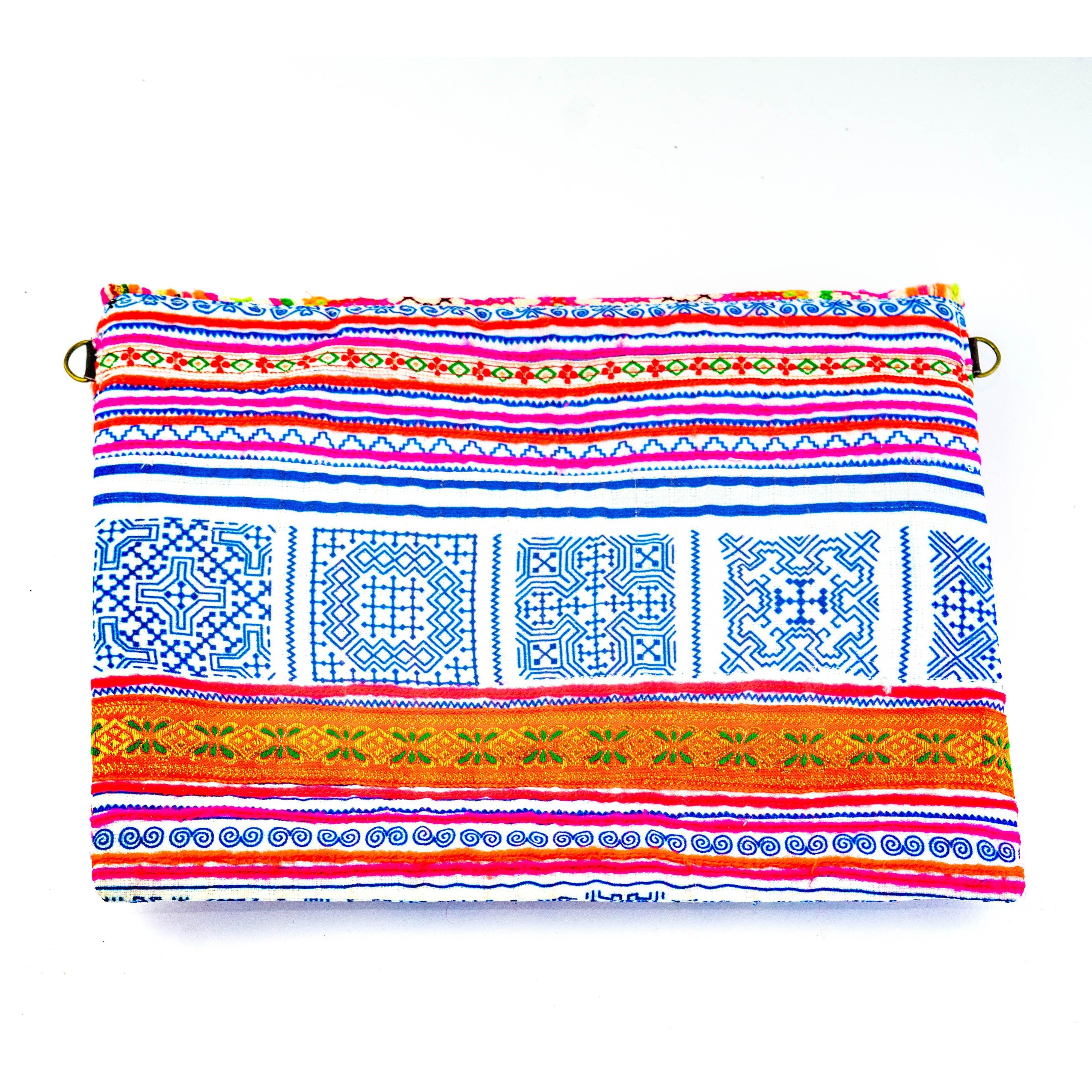 Pink Vintage Hmong Convertible Envelope Clutch | Purse - Thailand