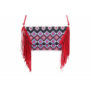 Boho Tribal Crossbody Embroidered Fringe Envelope Bag - Thailand