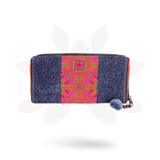 Vintage Batik Fabric Cross-Stitch Wallet - Thailand