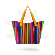 Hacienda Stripe Sustainable Computer Overnight Tote - Guatemala