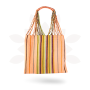Poppy Woven Striped Tote | Hammock Bag - Mexico
