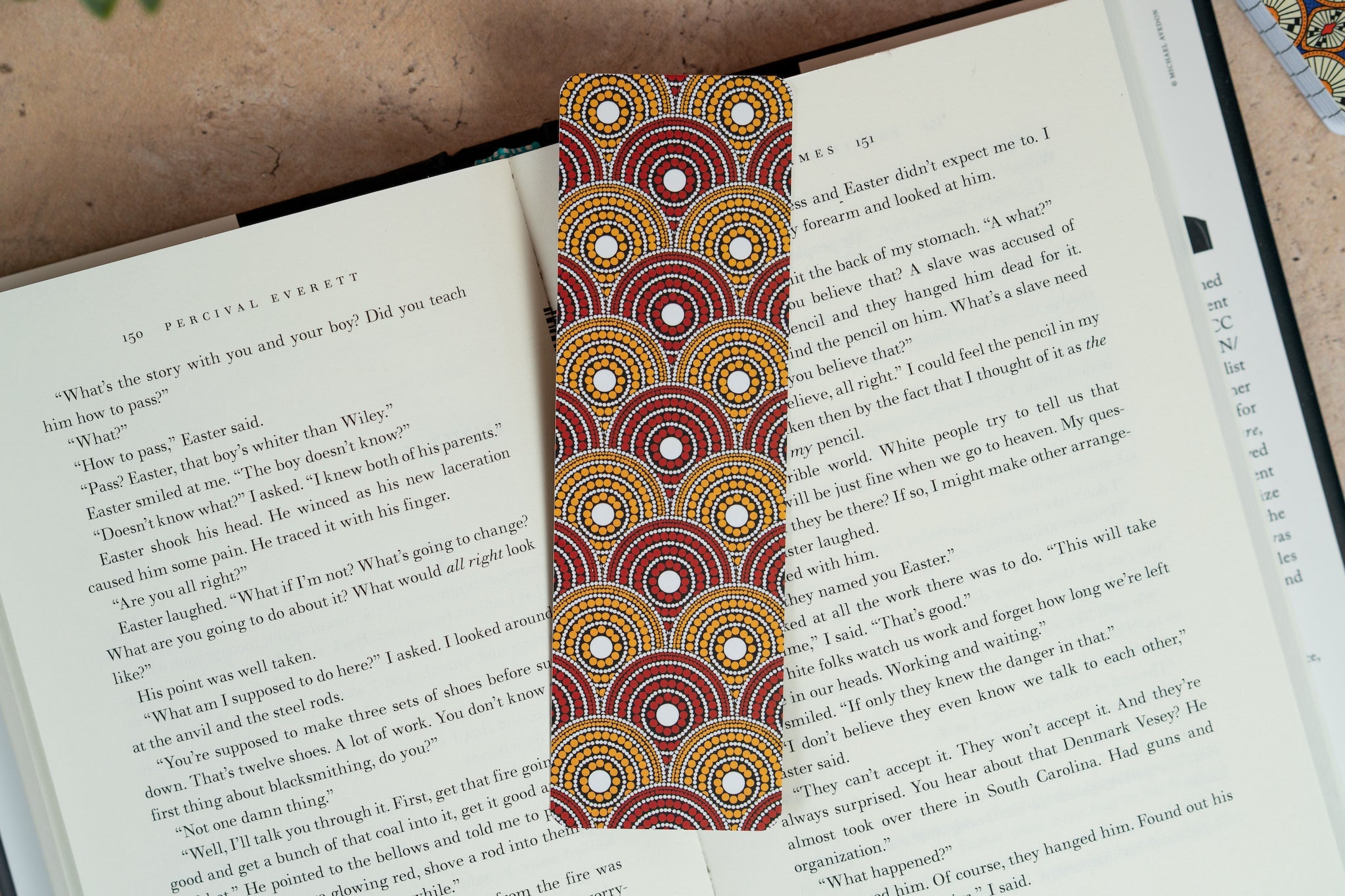 African Print Bookmark - Red and Yellow (Ankara)