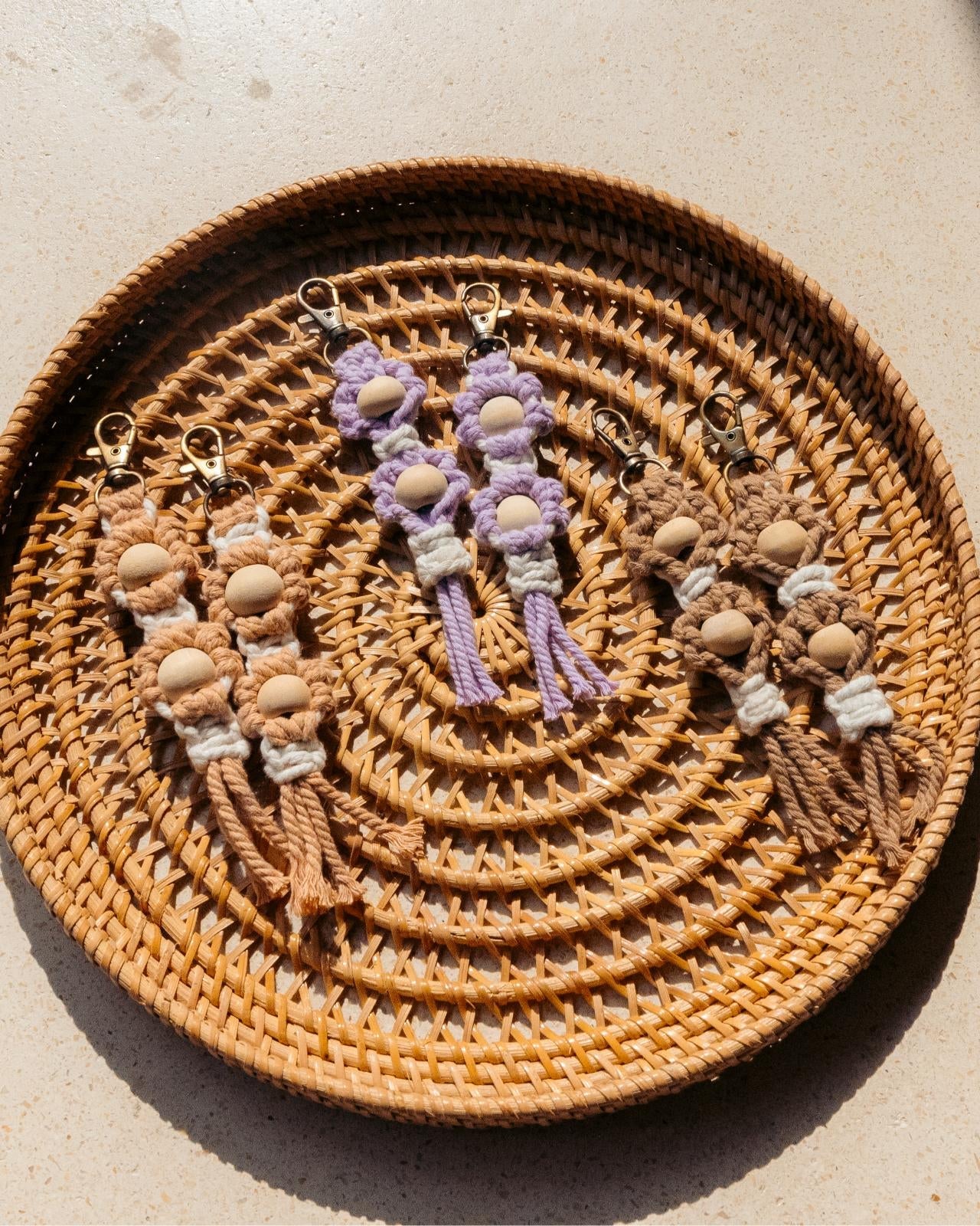Flora Macrame Keychain