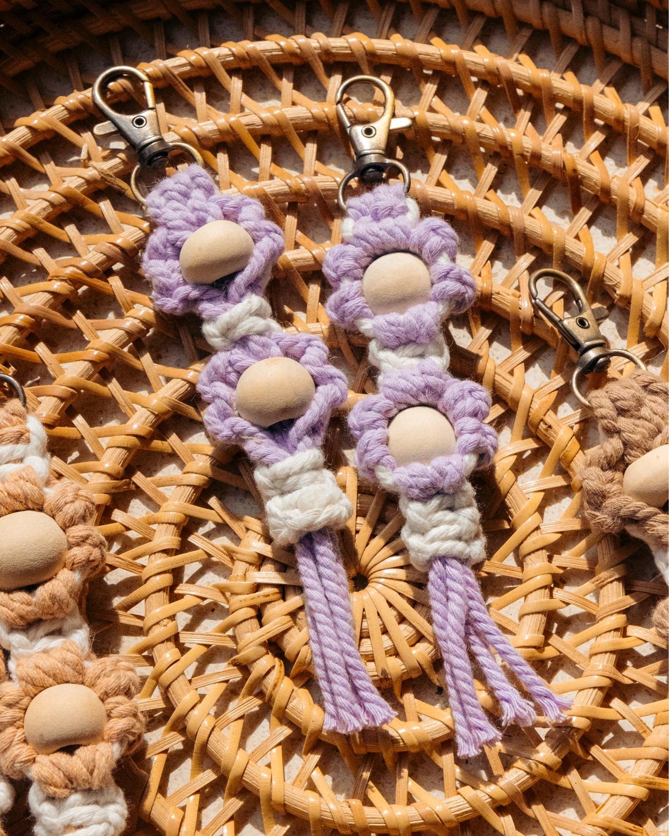 Flora Macrame Keychain
