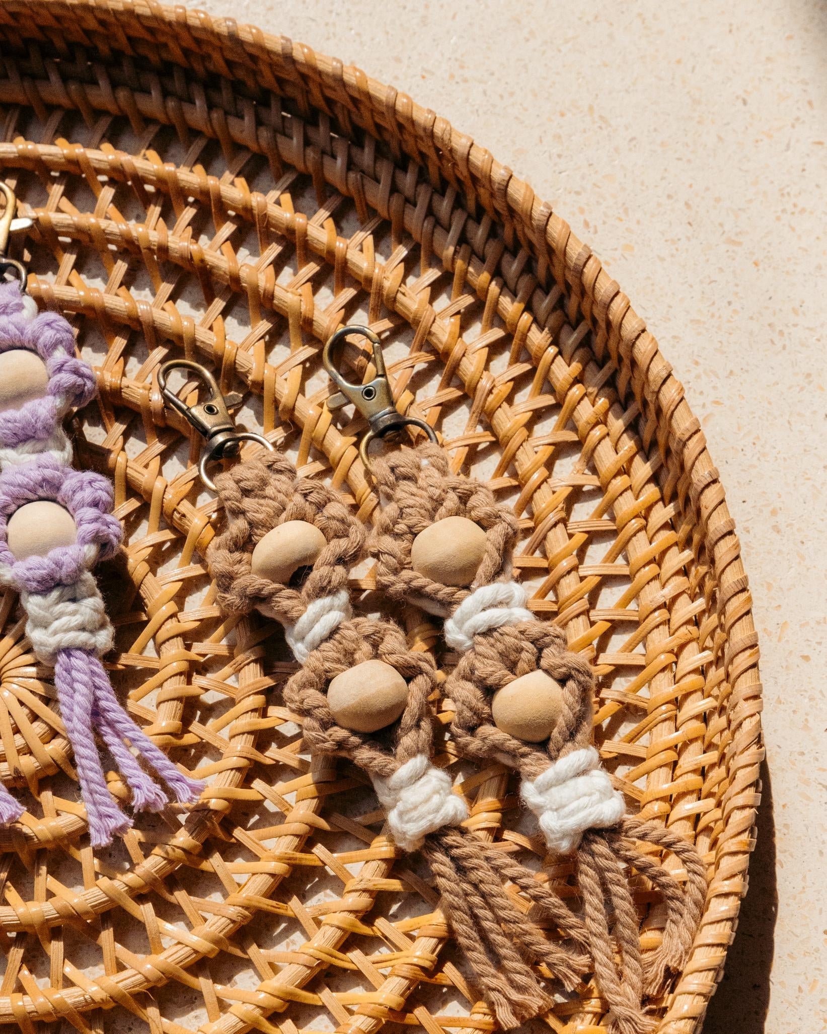 Flora Macrame Keychain