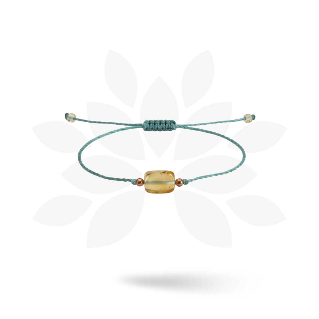 Erika Single Amber Pull String Bracelet  - Mexico