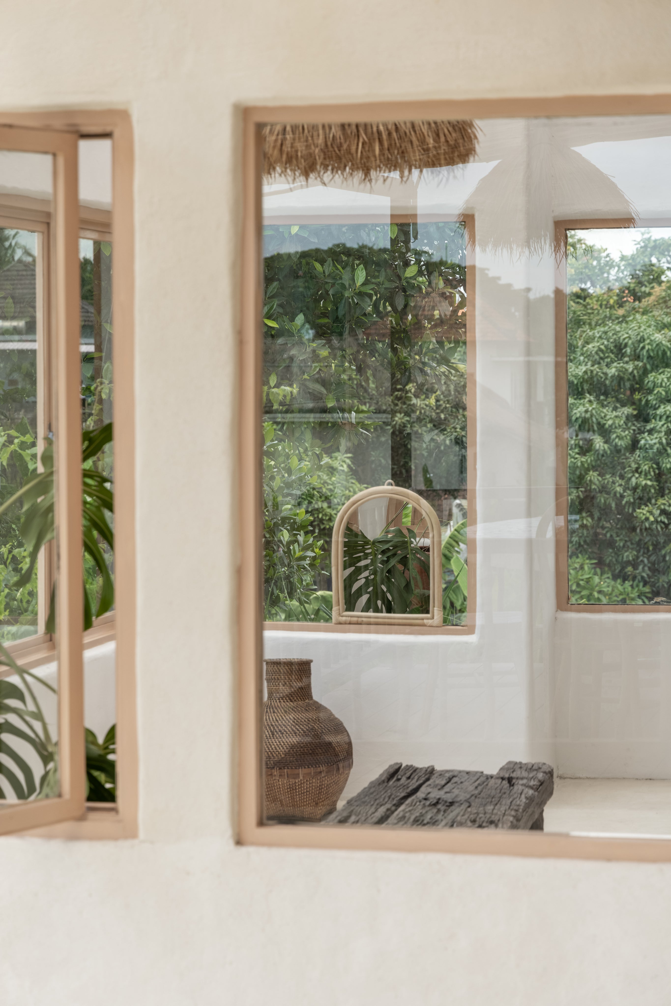 Arch Rattan Mirror