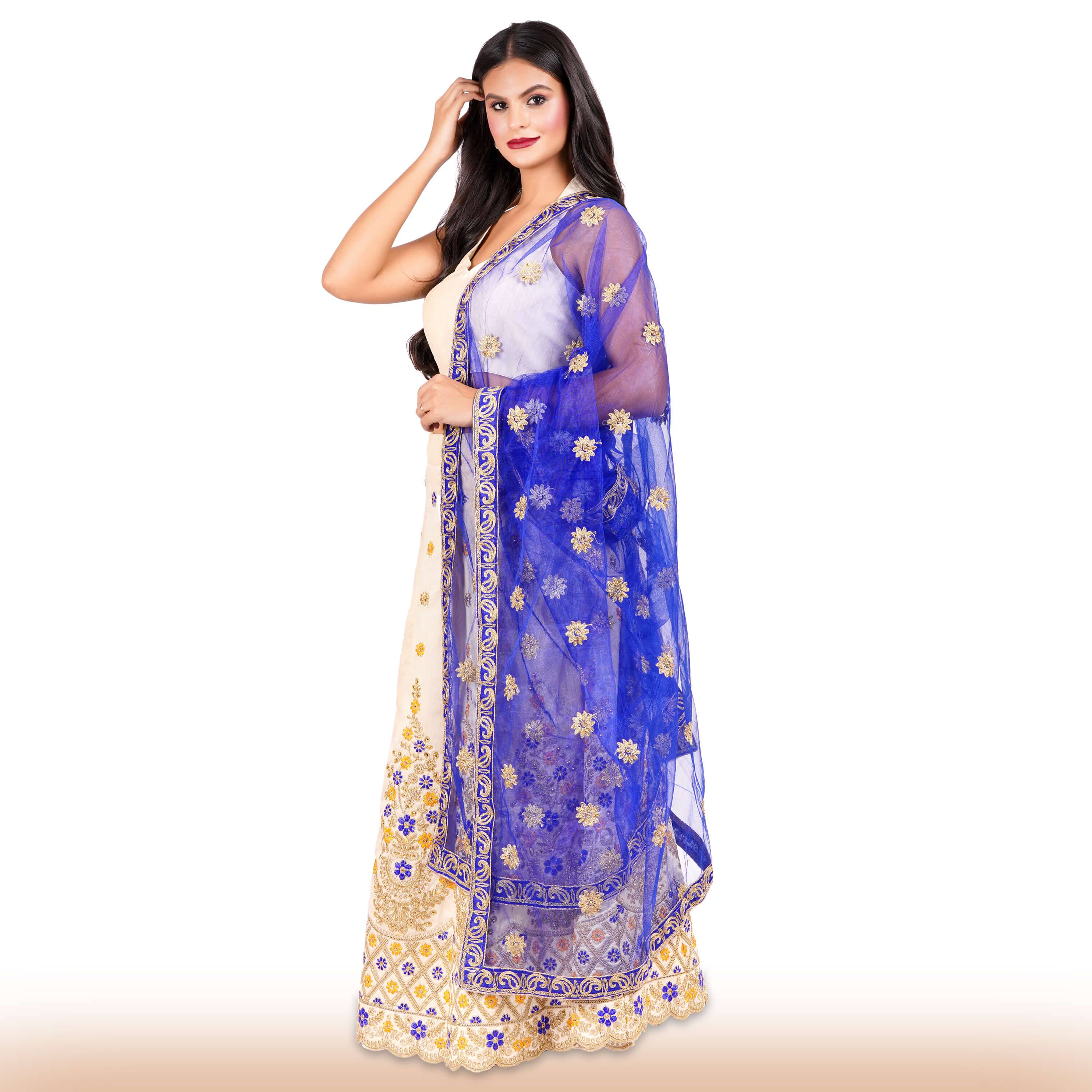 Beige Embroidered lehenga with intricate details