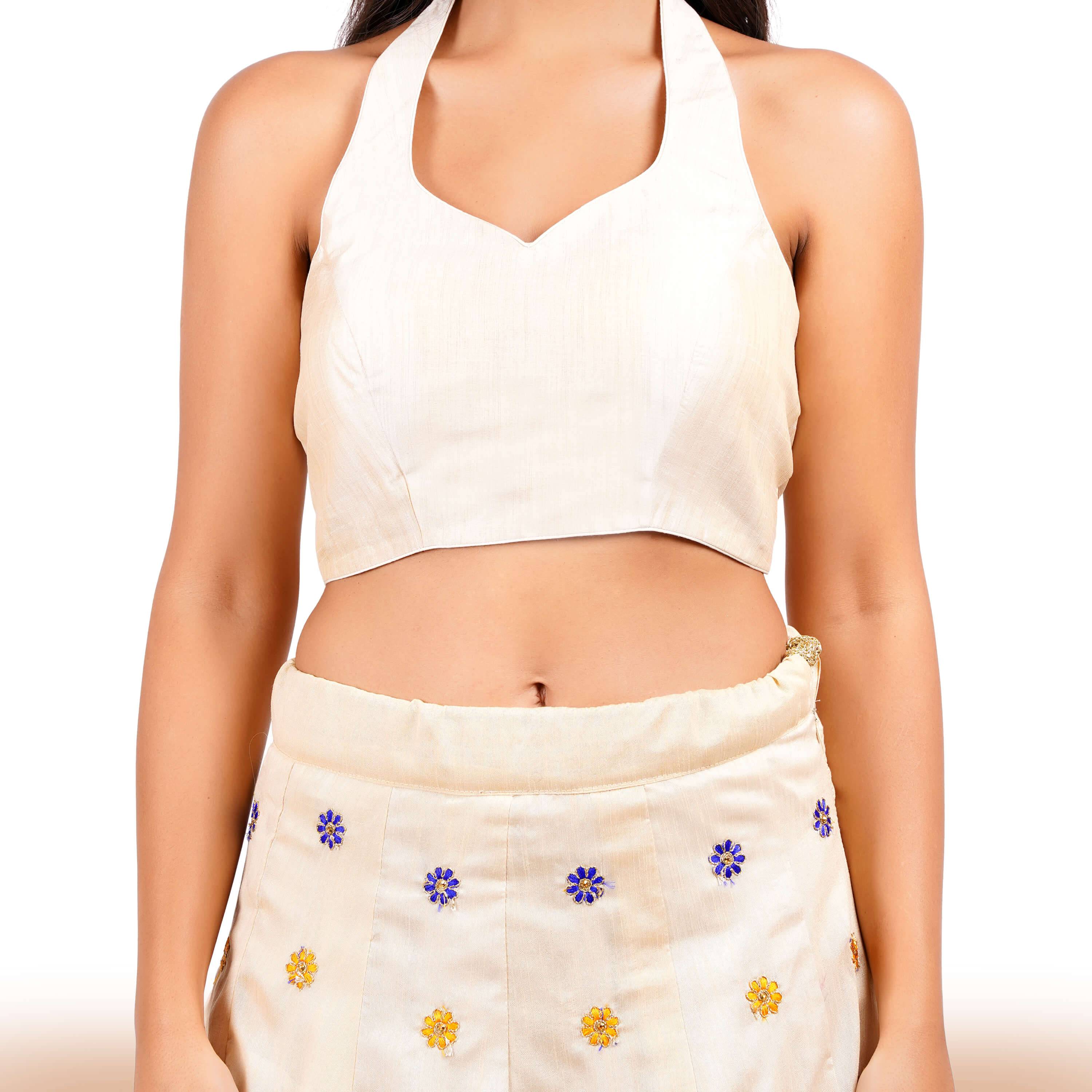 Beige Embroidered lehenga with intricate details