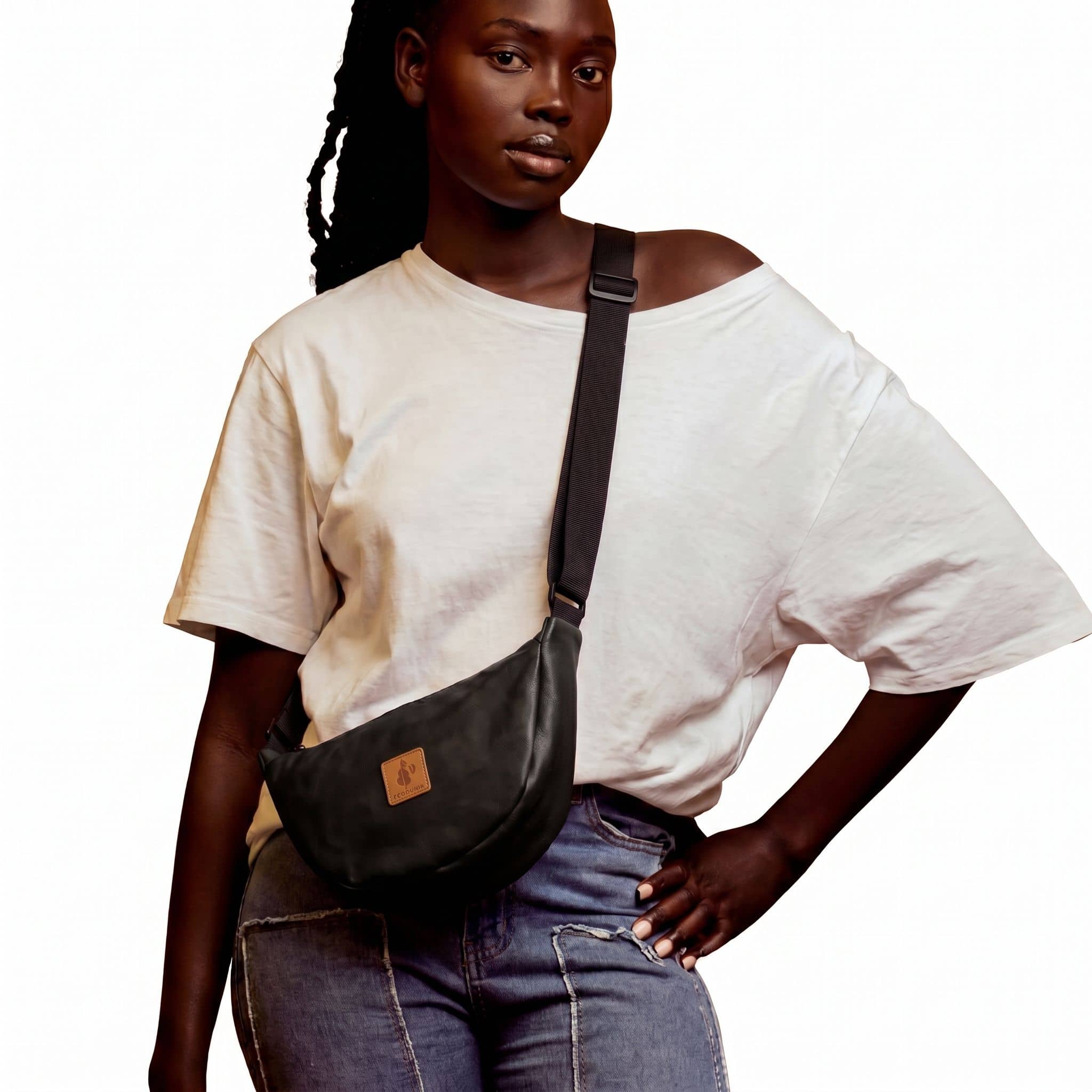 Round Mini Vegan Leather Shoulder Bag - Vegan Leather Purse
