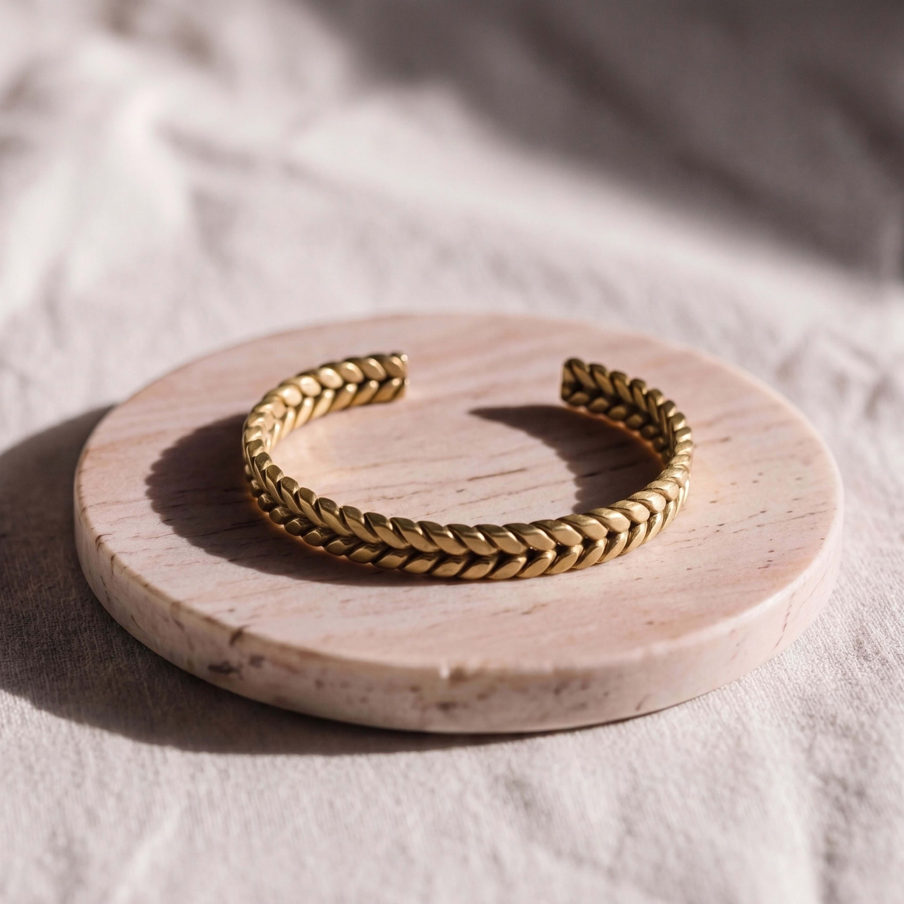 Misa Braided Brass Cuff Bracelet for Women