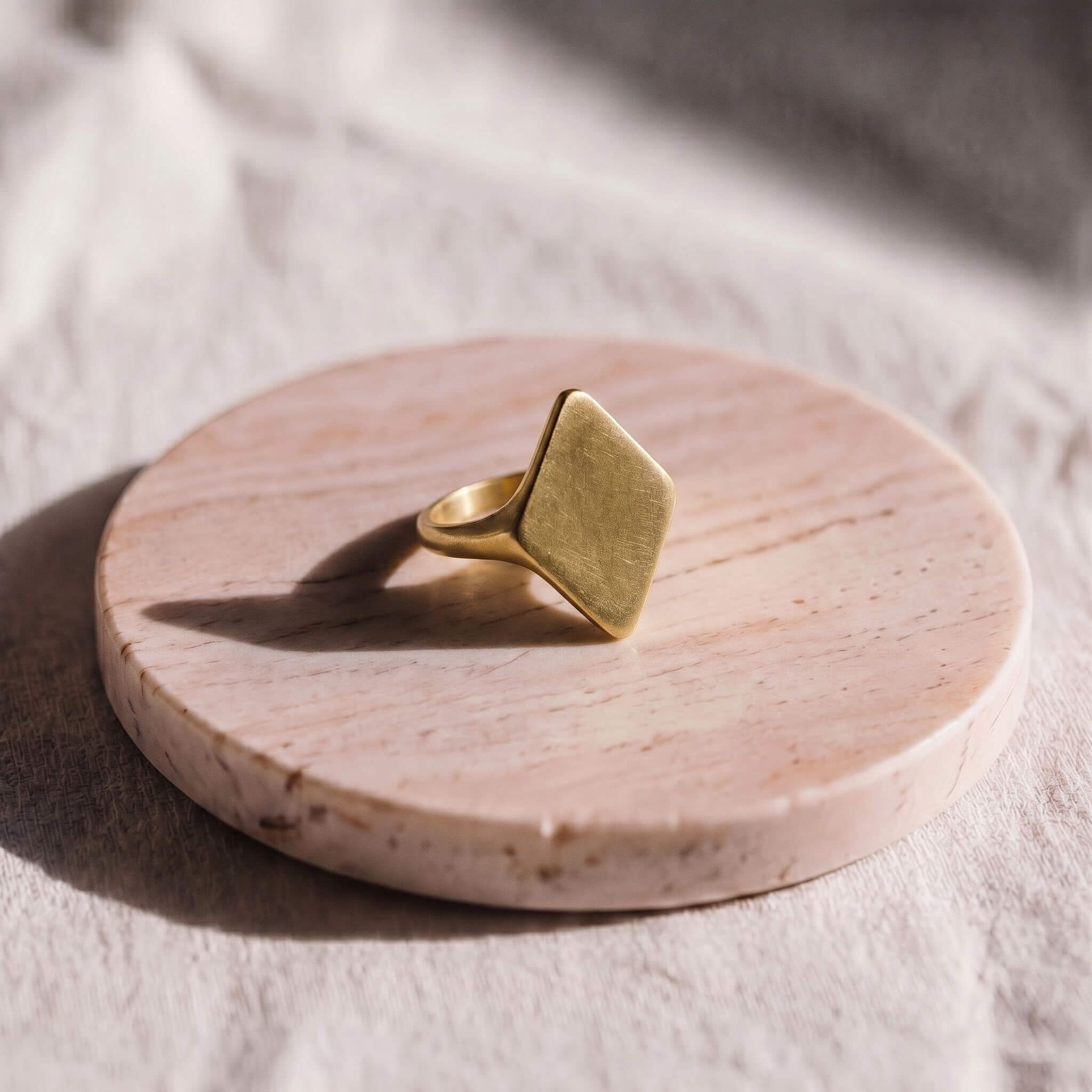 Pia Brass Geometric Pyramid Statement Ring