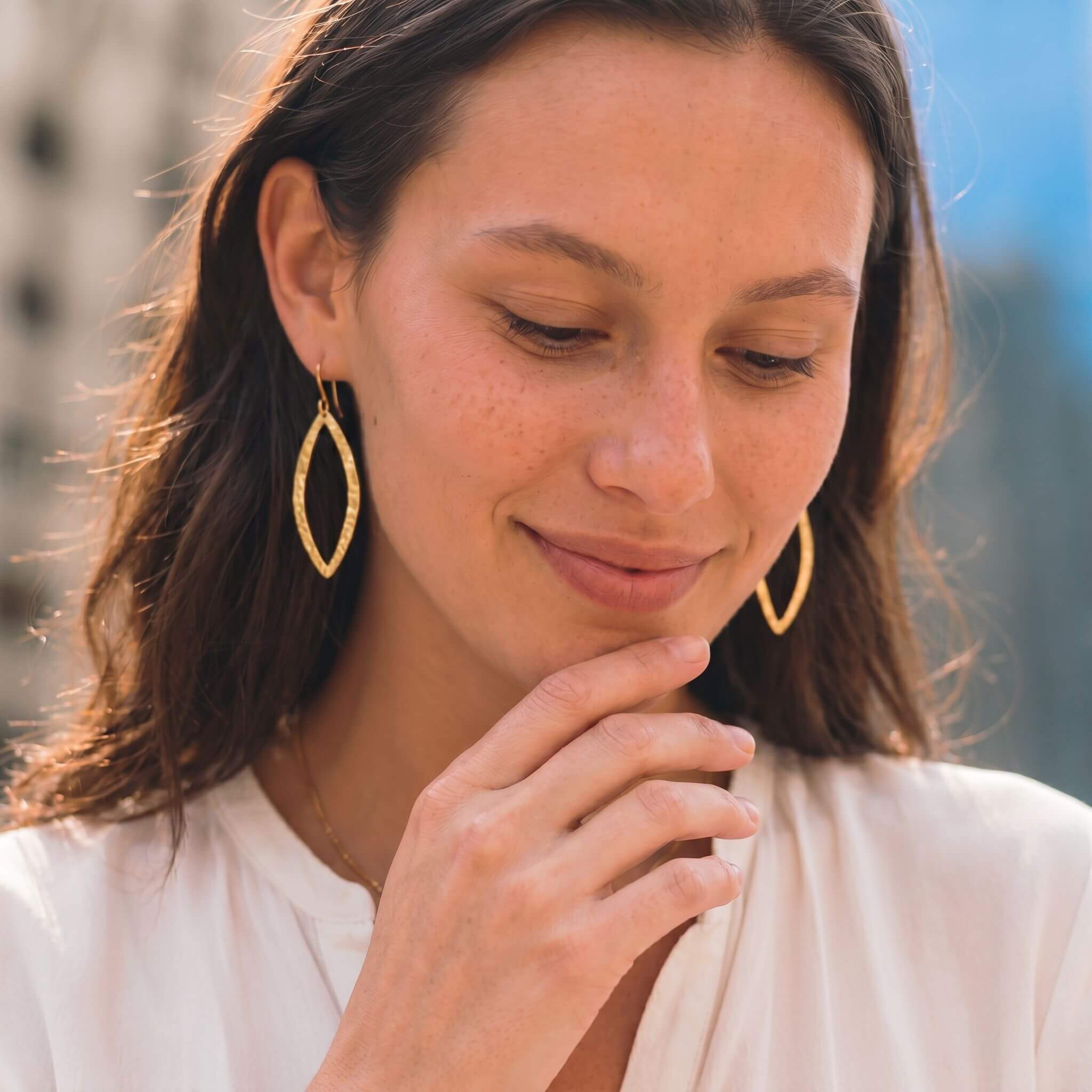 Brass Water Drop Earrings for Women - Mombasa